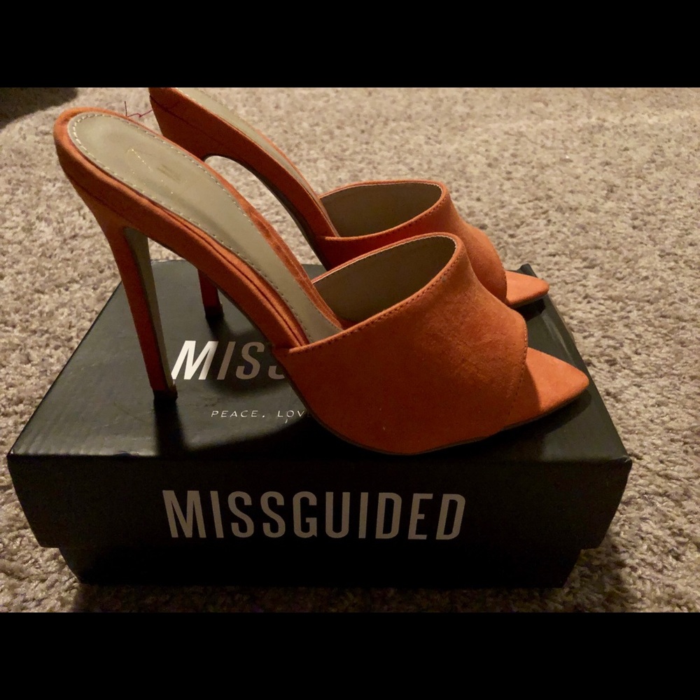 New Missguided Orange Heels Mules